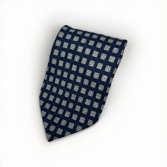 Joseph Abbound Blue Geometric 100% Silk Neck Tie  56.75" x 3.75"‎ - Picture 1 of 8